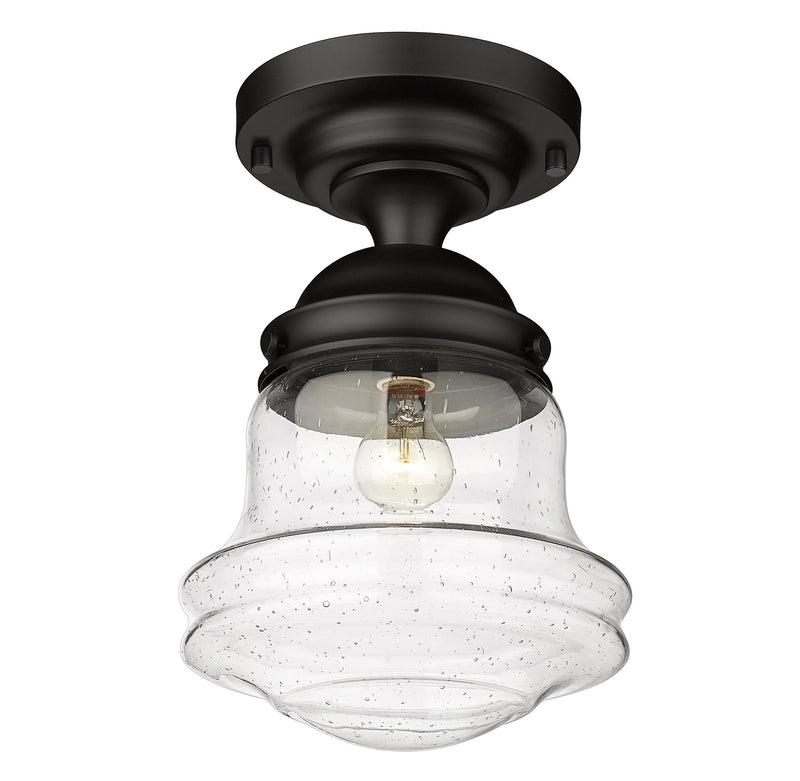 Vaughn 1 Light 10.5" Flush Mount in Matte Black
