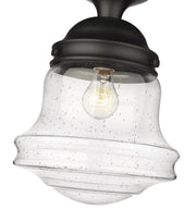 Vaughn 1 Light 10.5" Flush Mount in Matte Black