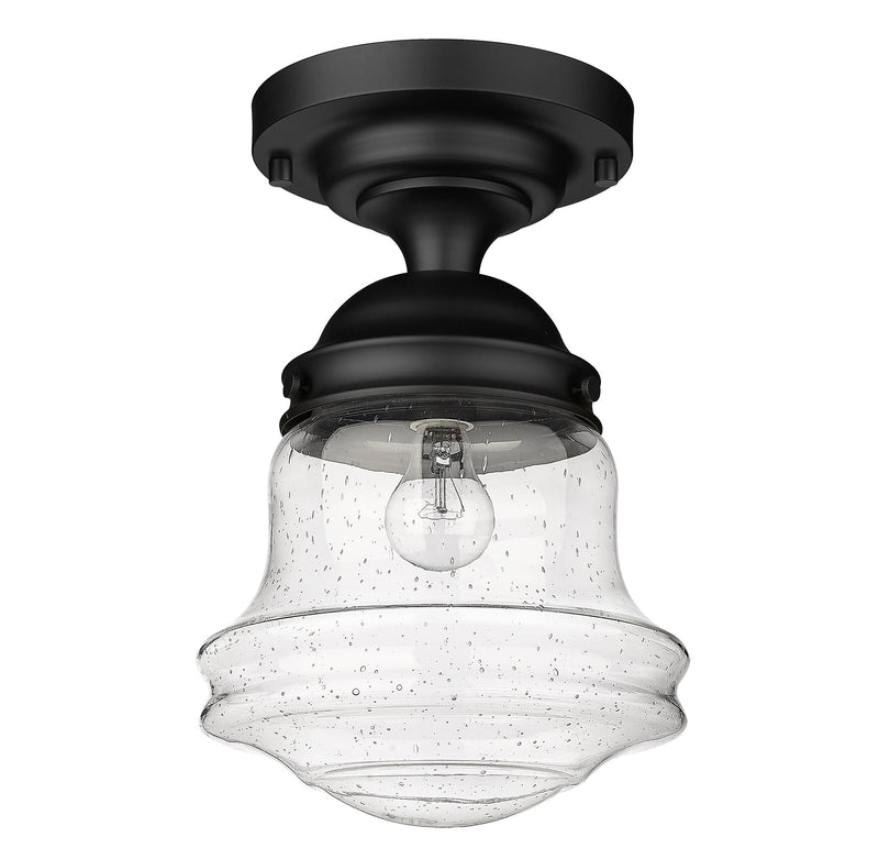 Vaughn 1 Light 10.5" Flush Mount in Matte Black