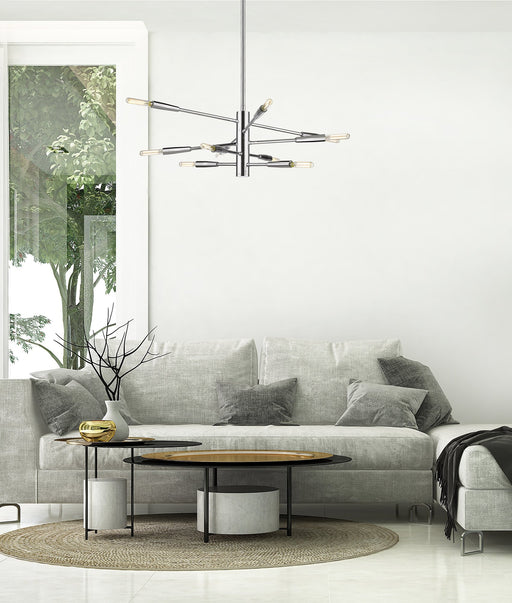 Ascension 10 Light 23.25" Chandelier in Chrome in a room setting