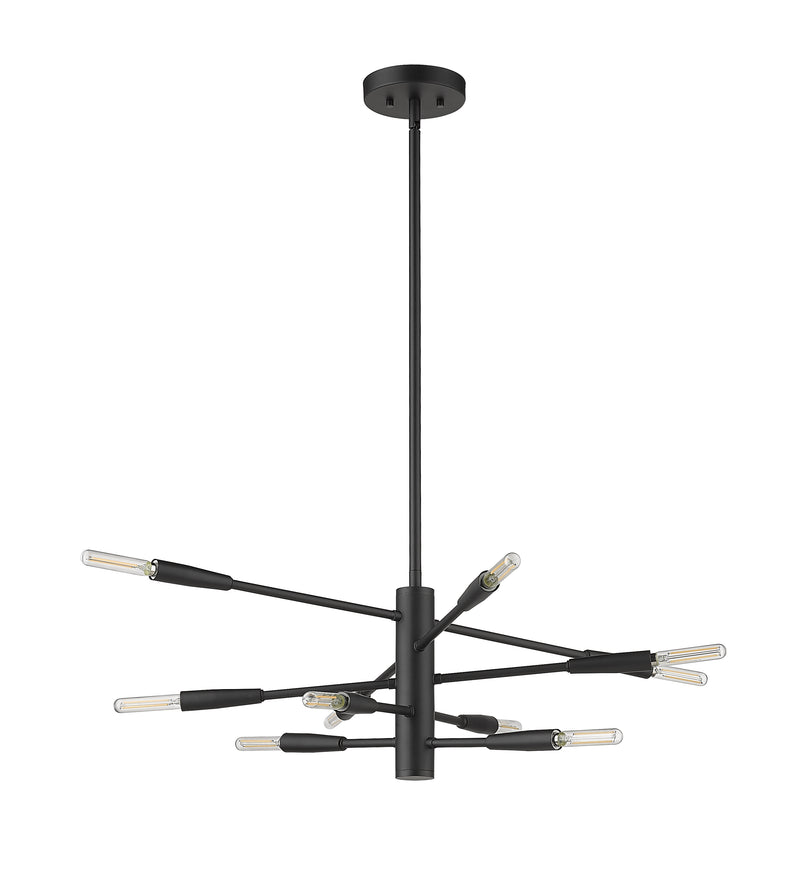 Ascension 10 Light 23.25" Chandelier in Matte Black