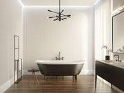 Ascension 10 Light 23.25" Chandelier in Matte Black in a room setting