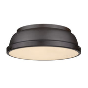 Duncan Flush Mount in Rubbed Bronze with Rubbed Bronze Shade - Lamps Expo
