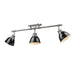 Duncan Semi-Flush Track Light in Pewter with Black Shades