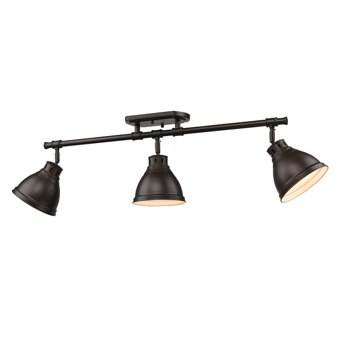 Duncan Semi-Flush Track Light in Rubbed Bronze with Rubbed Bronze Shades