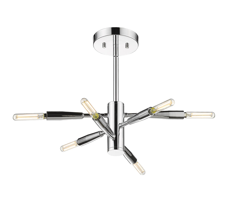 Ascension 6 Light 12.5" Semi Flush Mount in Chrome