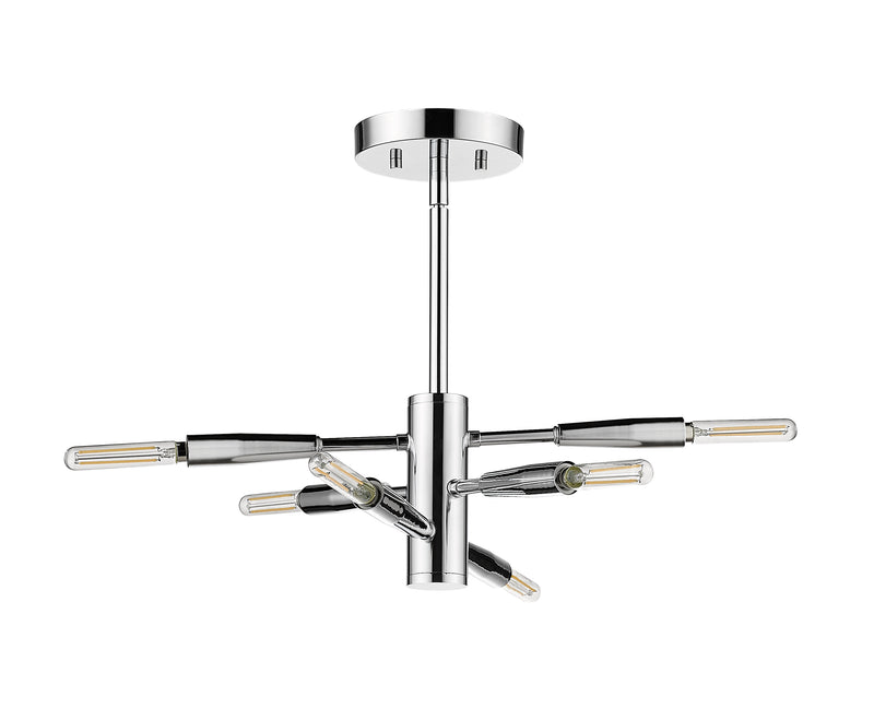 Ascension 6 Light 12.5" Semi Flush Mount in Chrome