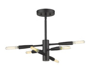 Ascension 6 Light 12.5" Semi Flush Mount in Matte Black