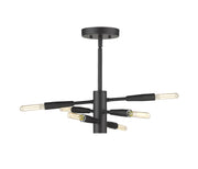 Ascension 6 Light 12.5" Semi Flush Mount in Matte Black