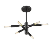 Ascension 6 Light 12.5" Semi Flush Mount in Matte Black