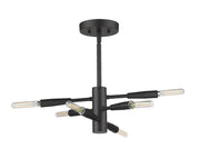 Ascension 6 Light 12.5" Semi Flush Mount in Matte Black