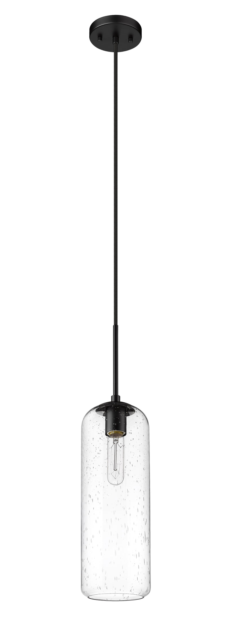 Monty 1 Light 5.25" Pendant, 22" Tall in Matte Black