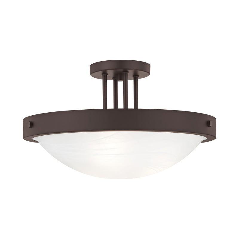 New Brighton 3-Light Semi-Flush Mount in Bronze