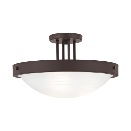 New Brighton 3-Light Semi-Flush Mount in Bronze