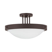 New Brighton 3-Light Semi-Flush Mount in Bronze