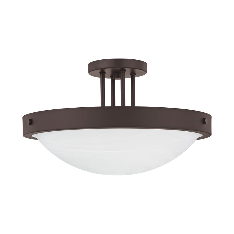 New Brighton 3-Light Semi-Flush Mount in Bronze