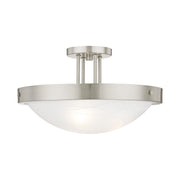 New Brighton 3-Light Semi-Flush Mount in Brushed Nickel