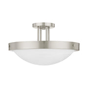 New Brighton 3-Light Semi-Flush Mount in Brushed Nickel