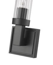 Beau 1 Light 4.5" Wall Sconce, Clear Ribbed Shade in Matte Black