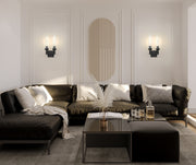 Beau 2 Light 8" Wall Sconce in Matte Black in a room setting