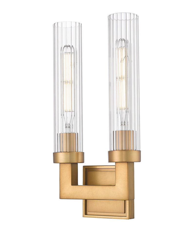 Beau 2 Light 8" Wall Sconce in Rubbed Brass