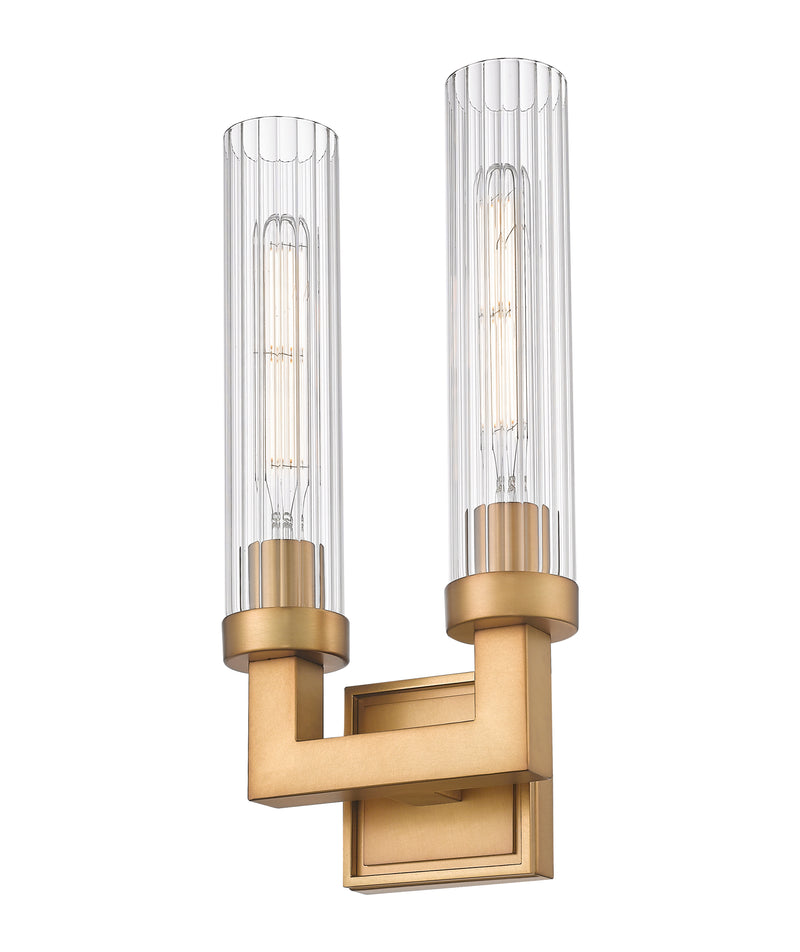 Beau 2 Light 8" Wall Sconce in Rubbed Brass