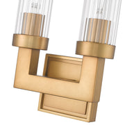 Beau 2 Light 8" Wall Sconce in Rubbed Brass