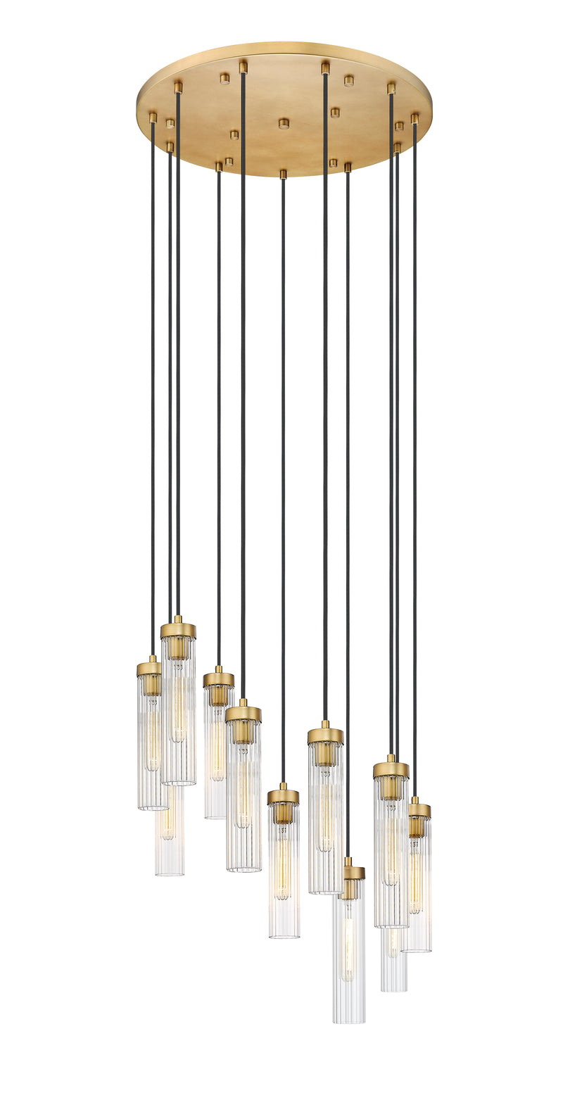 Beau 11 Light 24" Pendant in Rubbed Brass