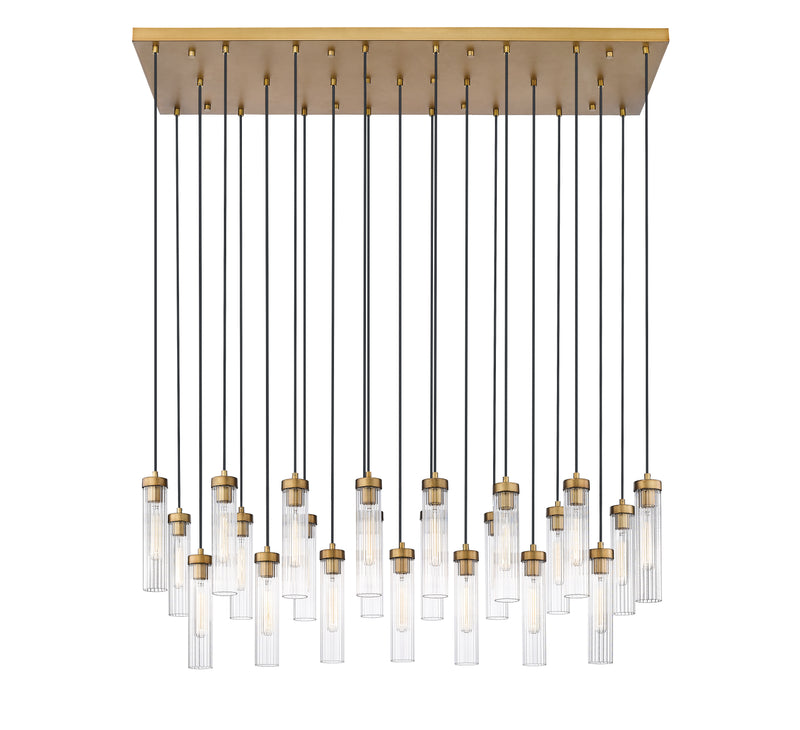 Beau 23 Light 54" Linear Pendant in Rubbed Brass