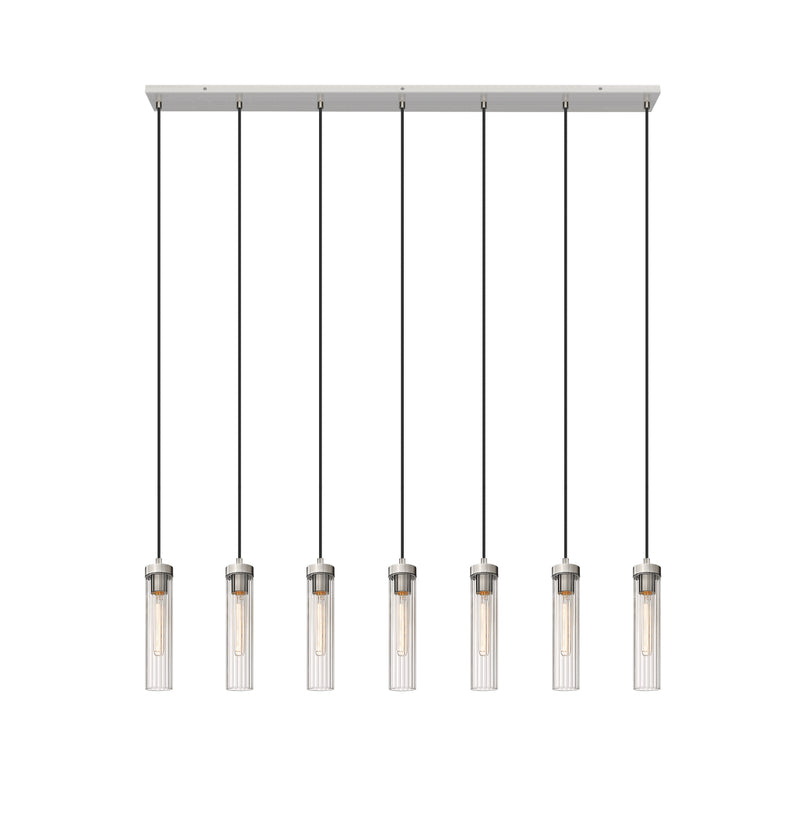 Beau 7 Light 54" Linear Pendant in Brushed Nickel