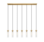 Beau 7 Light 54" Linear Pendant in Rubbed Brass