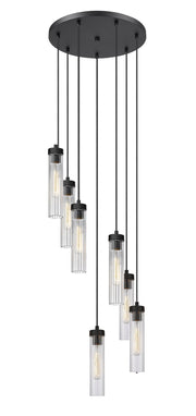 Beau 7 Light 18" Pendant in Matte Black