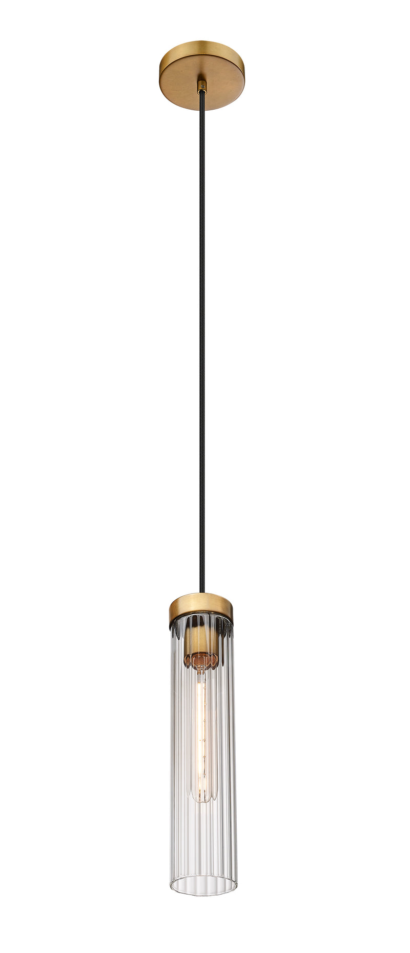 Beau 1 Light 4.75" Pendant, Cord Mount in Rubbed Brass
