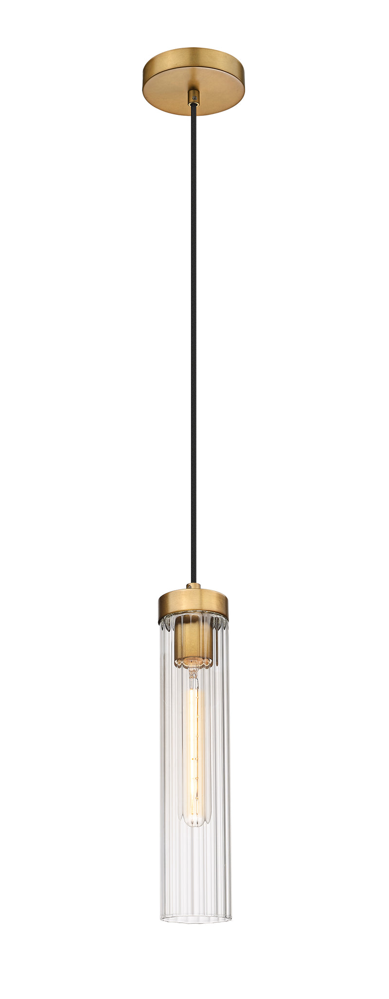 Beau 1 Light 4.75" Pendant, Cord Mount in Rubbed Brass