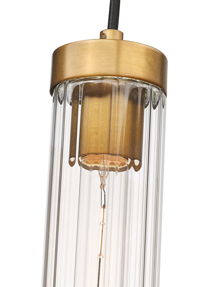 Beau 1 Light 4.75" Pendant, Cord Mount in Rubbed Brass