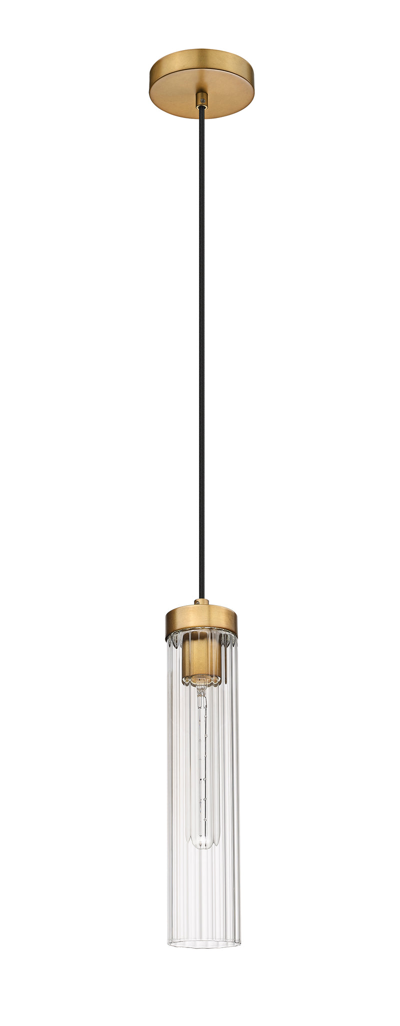 Beau 1 Light 4.75" Pendant, Cord Mount in Rubbed Brass