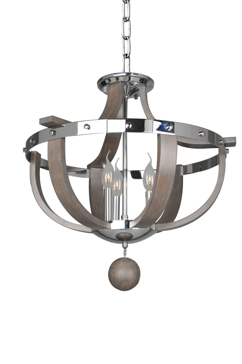 Sharlow 3-Light Semi-Flush Mount in Chrome