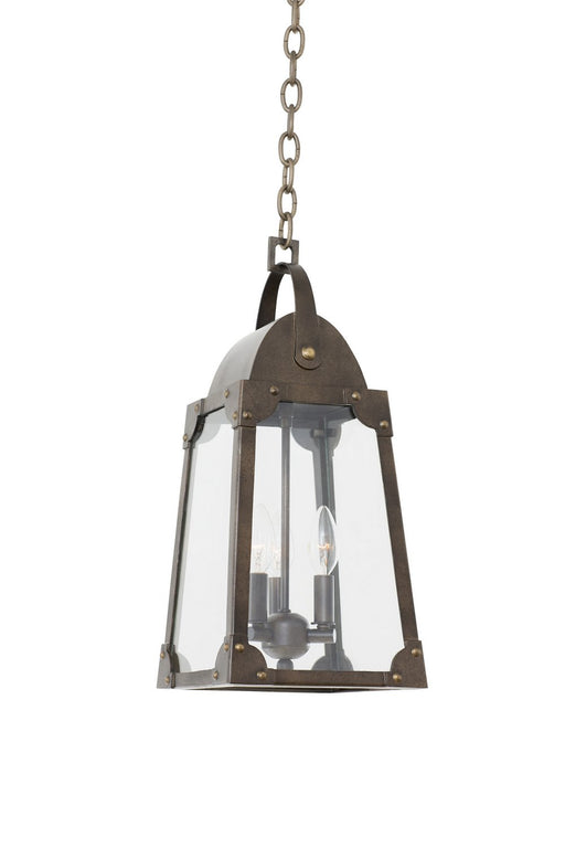 Arlington 3-Light Outdoor Lantern Pendant in Aged Bronze