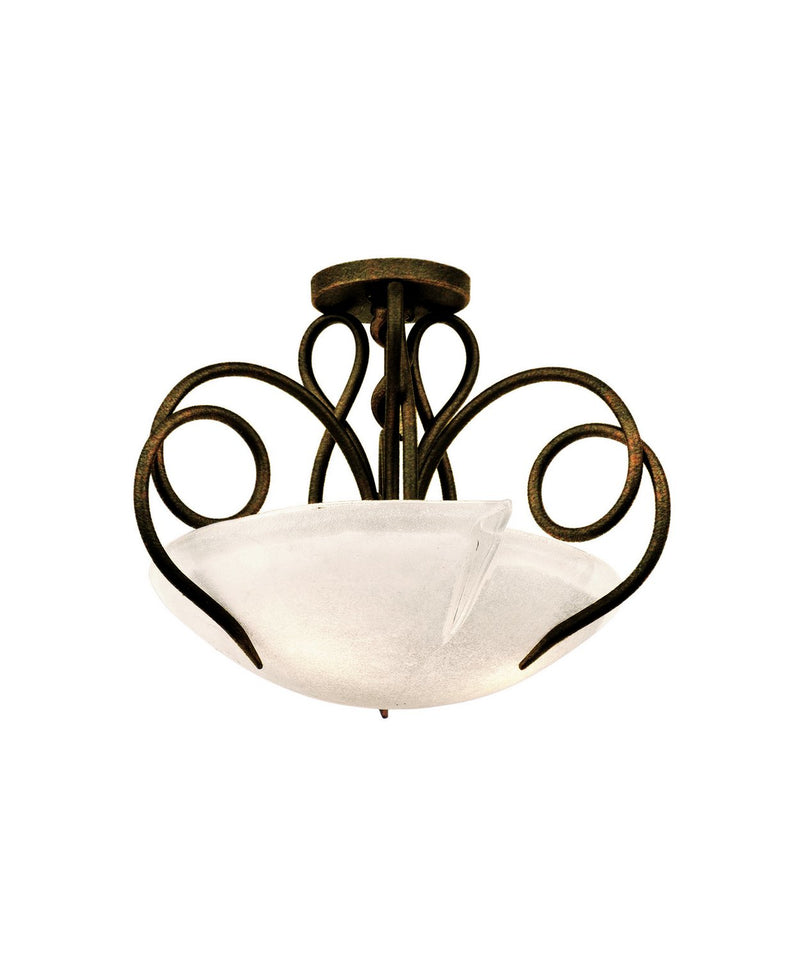 Tribecca 3-Light Semi-Flush Mount in Antique Copper