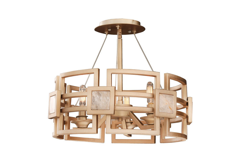 Metropolis 3-Light Chandelier in Modern Gold