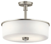 Joelson 3-Light 17.75" Convertible Pendant in Brushed Nickel