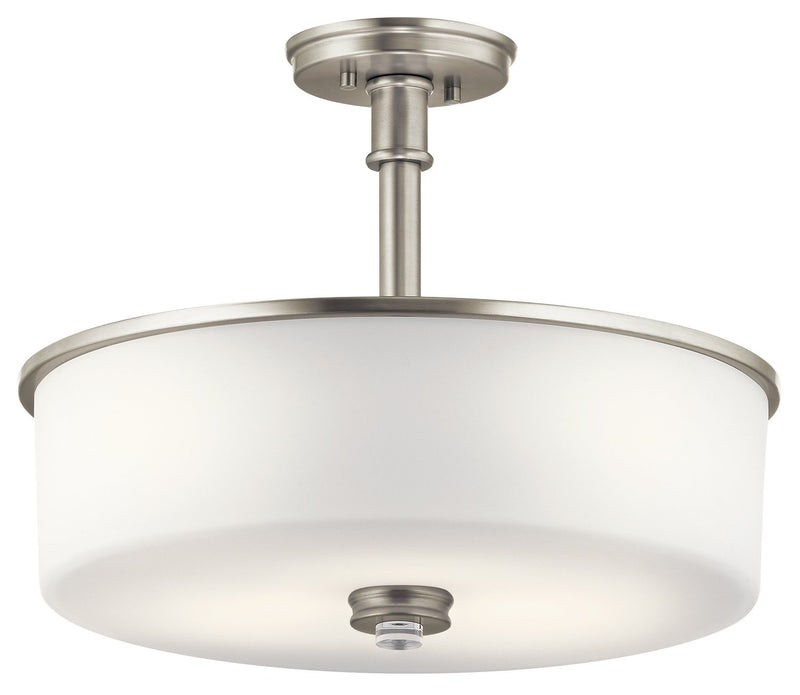 Joelson 3-Light 17.75" Convertible Pendant in Brushed Nickel