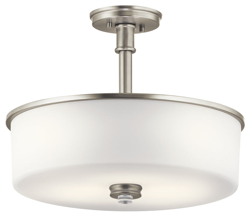 Joelson Pendant/Semi Flush 3-Light in Brushed Nickel