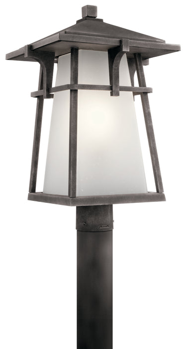 Beckett Outdoor Post Mount 1-Light in Weathered Zinc