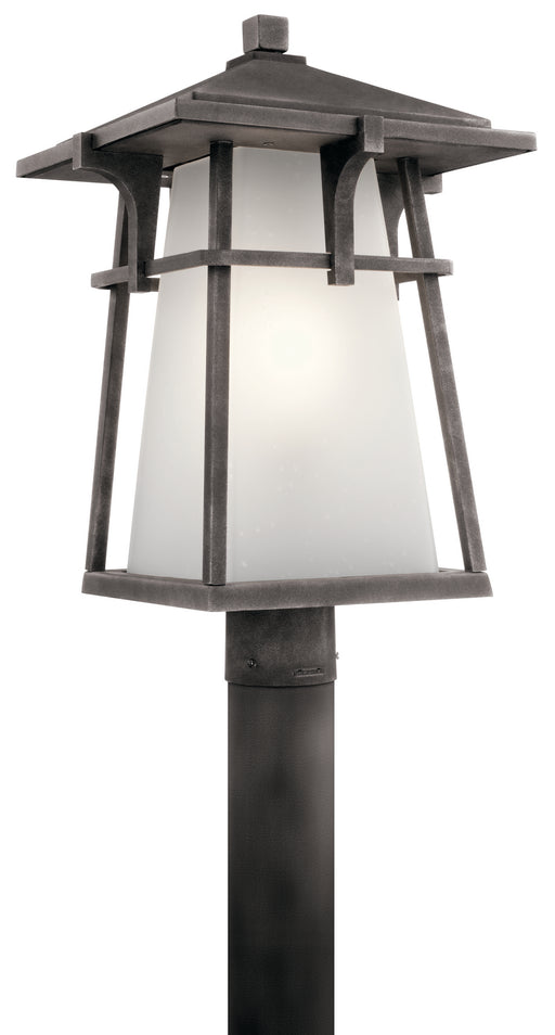 Beckett Outdoor Post Mount 1-Light in Weathered Zinc