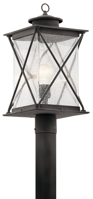 Argyle Outdoor Post Mount 1-Light in Weathered Zinc
