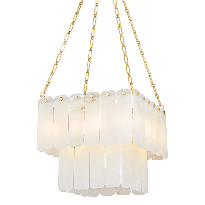 Moissanite 17-Light Chandelier in Aged Brass