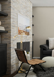 Grammercy Park 1 Light 12.75" Floor Lamp in Heritage Brass in a room setting