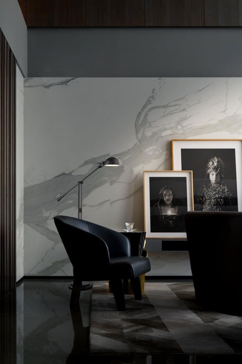 Grammercy Park 1 Light 12.75" Floor Lamp in Matte Black in a room setting
