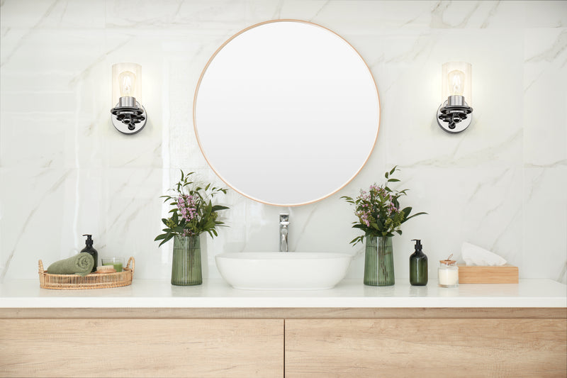 Thayer 1 Light 4.75" Wall Sconce in Chrome in a room setting